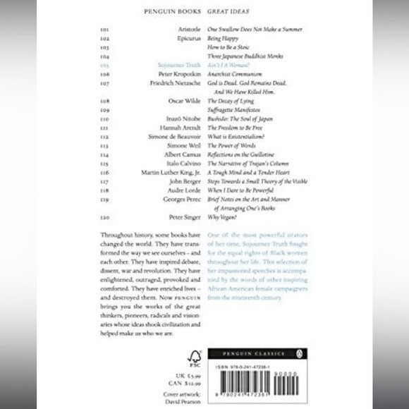 Ain't I a Woman? (Penguin Great Ideas) By Sojourner Truth Book - Picture 2 of 4